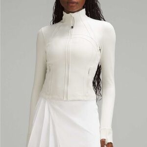 NWT lululemon bone white ivory radiate define jacket Nulu ribbed cropped size 6